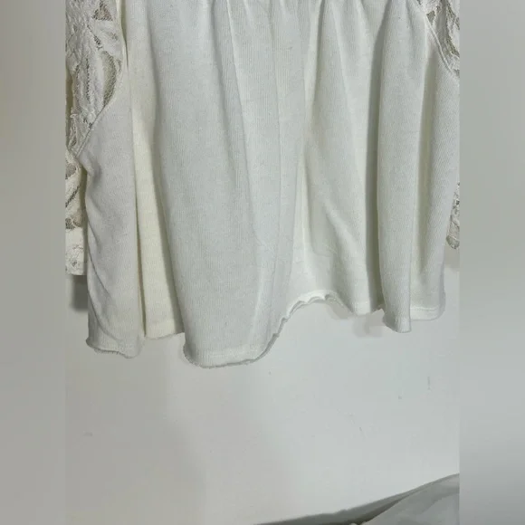 Free People We the Free Catalina lace & knit bohemian crop top size large - Picture 3 of 10